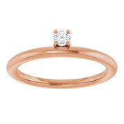 14K Rose Natural White Sapphire Stackable Ring