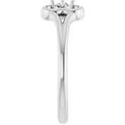 14K White .06 CT Natural Diamond Youth Flower Ring