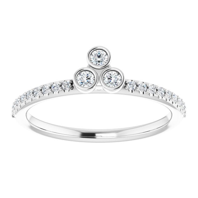 14K White 1/5 CTW Natural Diamond Stackable Ring