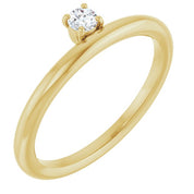 14K Yellow 1/10 CT Natural Diamond Stackable Ring