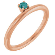 14K Rose Lab-Grown Alexandrite Stackable Ring