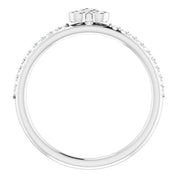 14K White 1/5 CTW Natural Diamond Stackable Ring