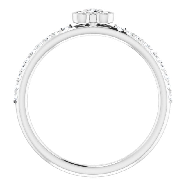 14K White 1/5 CTW Natural Diamond Stackable Ring