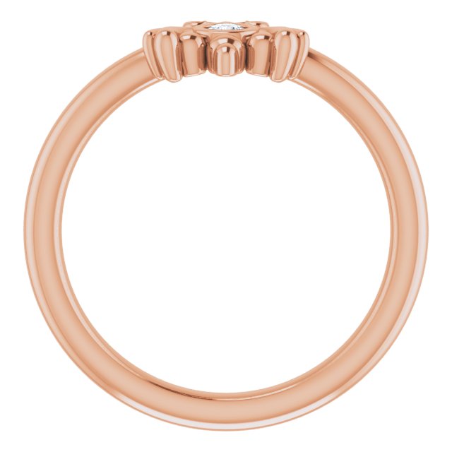 14K Rose .04 CTW Natural Diamond Bee Youth Ring