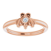 14K Rose .04 CTW Natural Diamond Bee Youth Ring