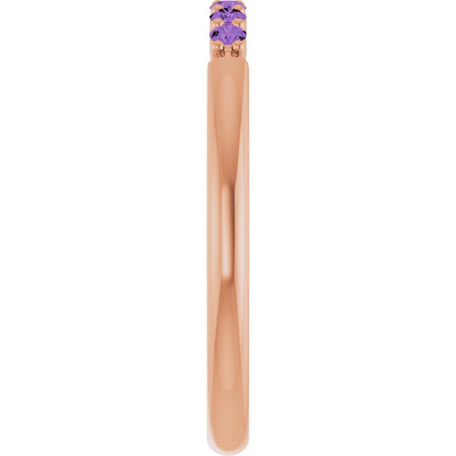 14K Rose Natural Amethyst Stackable Ring