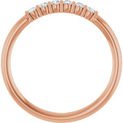 14K Rose 1/8 CTW Natural Diamond Stackable Ring
