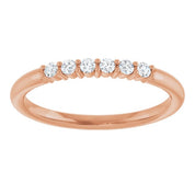 14K Rose 1/8 CTW Natural Diamond Stackable Ring