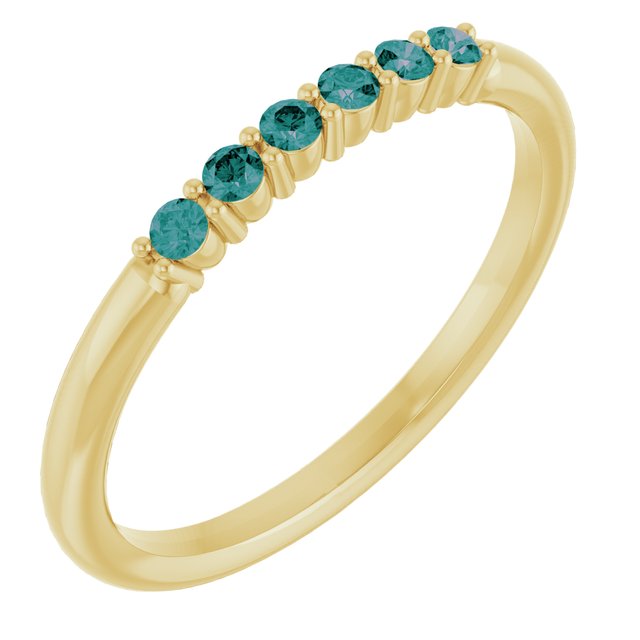 14K Yellow Natural Alexandrite Stackable Ring