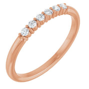 14K Rose 1/8 CTW Natural Diamond Stackable Ring