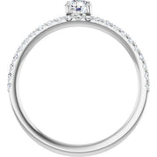 14K White 1/2 CTW Natural Diamond Asymmetrical Stackable Ring