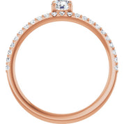 14K Rose 1/2 CTW Natural Diamond Asymmetrical Stackable Ring