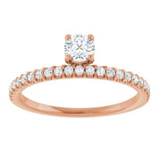 14K Rose 1/2 CTW Natural Diamond Asymmetrical Stackable Ring