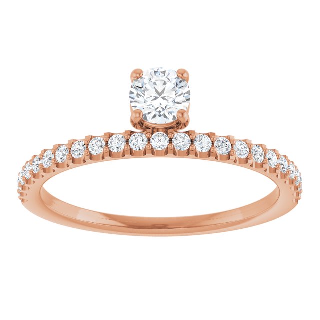 14K Rose 1/2 CTW Natural Diamond Asymmetrical Stackable Ring