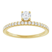 14K Yellow 1/2 CTW Natural Diamond Stackable Ring
