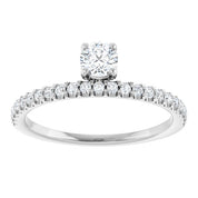 14K White 1/2 CTW Natural Diamond Asymmetrical Stackable Ring