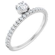 14K White 1/2 CTW Natural Diamond Asymmetrical Stackable Ring