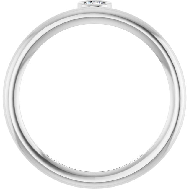 14K White 1/10 CT Natural Diamond Stackable Ring