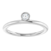 14K White 1/10 CT Natural Diamond Stackable Ring