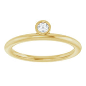 14K Yellow 1/10 CT Natural Diamond Stackable Ring