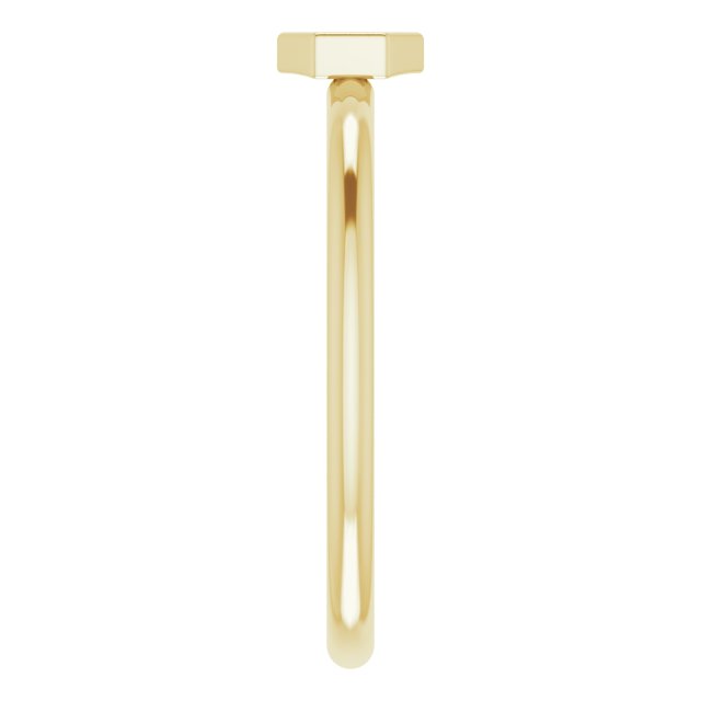 14K Yellow .06 CTW Natural Diamond Hexagon Stackable Ring