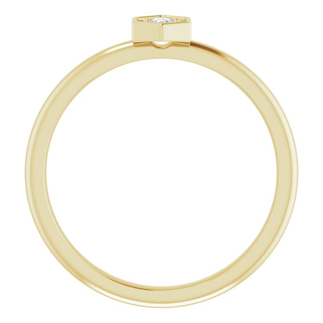 14K Yellow .06 CTW Natural Diamond Hexagon Stackable Ring