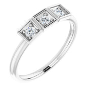 14K White 1/5 CTW Natural Diamond Stackable Ring