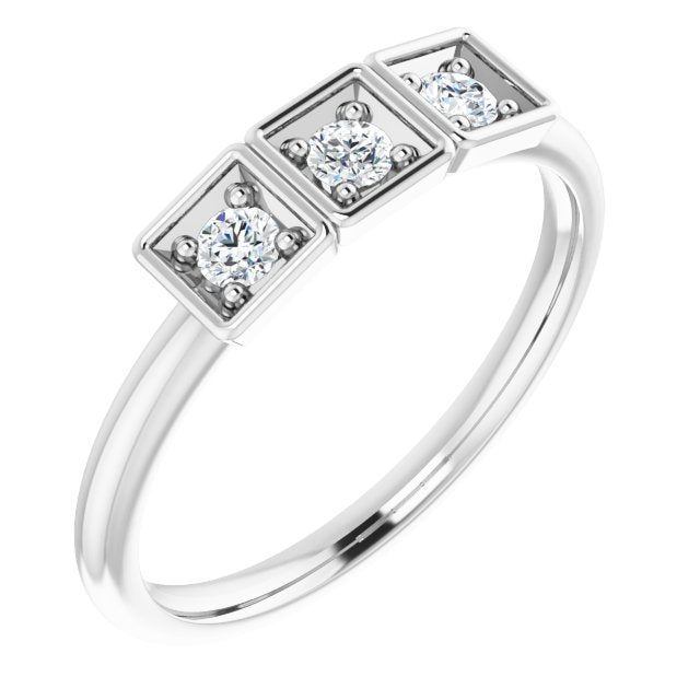 14K White 1/5 CTW Natural Diamond Stackable Ring