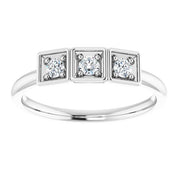 14K White 1/5 CTW Natural Diamond Stackable Ring