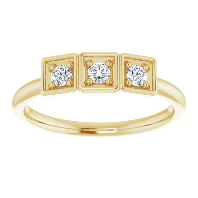 14K Yellow 1/5 CTW Natural Diamond Stackable Ring