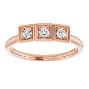 14K Rose 1/5 CTW Natural Diamond Stackable Ring