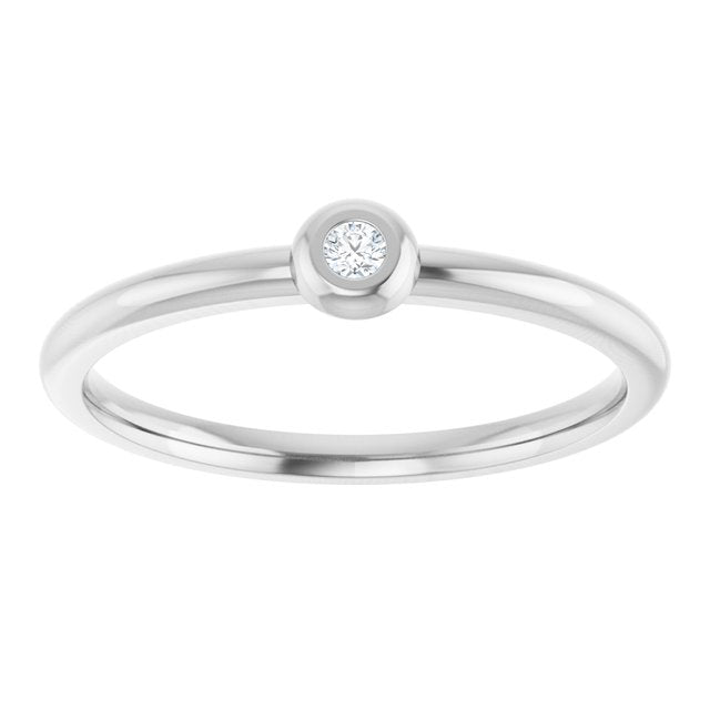 Platinum .03 CTW Natural Diamond Stackable Ring