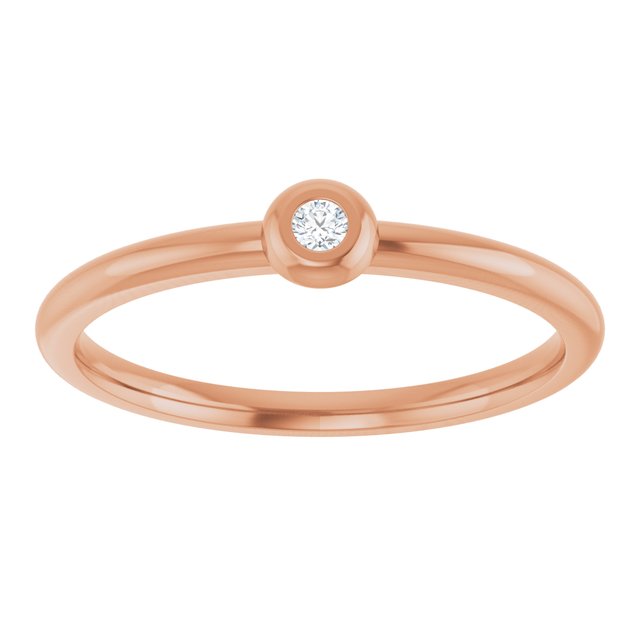 14K Rose .03 CTW Natural Diamond Stackable Ring
