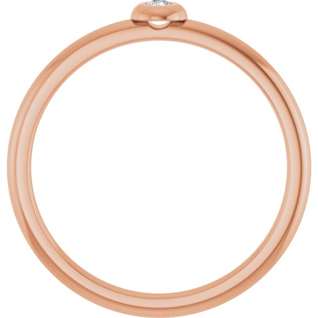 14K Rose .03 CTW Natural Diamond Stackable Ring