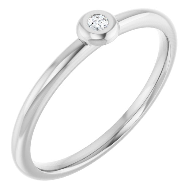 Platinum .03 CTW Natural Diamond Stackable Ring
