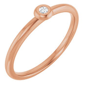 14K Rose .03 CTW Natural Diamond Stackable Ring