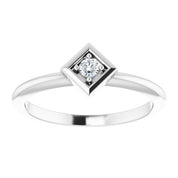 Platinum .06 CTW Natural Diamond Stackable Geometric Ring