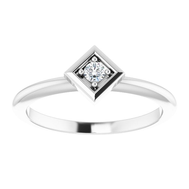 Platinum .06 CTW Natural Diamond Stackable Geometric Ring