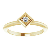 14K Yellow .06 CTW Natural Diamond Stackable Geometric Ring