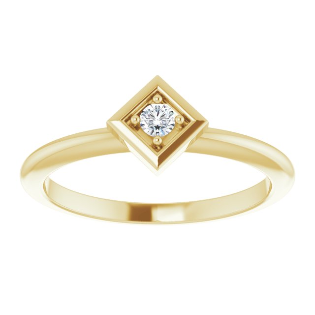 14K Yellow .06 CTW Natural Diamond Stackable Geometric Ring