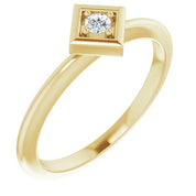14K Yellow .06 CTW Natural Diamond Stackable Geometric Ring