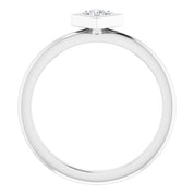 Platinum .06 CTW Natural Diamond Stackable Geometric Ring