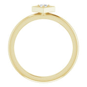 14K Yellow .06 CTW Natural Diamond Stackable Geometric Ring