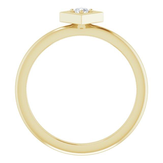 14K Yellow .06 CTW Natural Diamond Stackable Geometric Ring