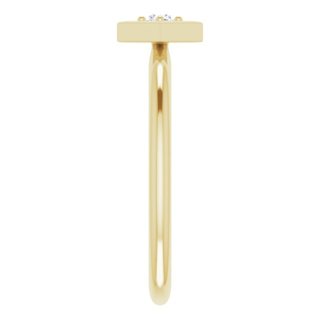 14K Yellow .06 CTW Natural Diamond Stackable Geometric Ring