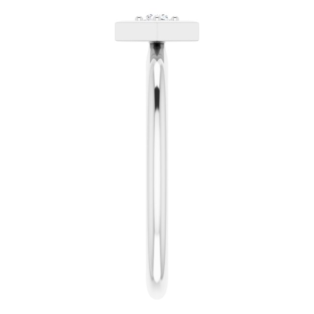 Platinum .06 CTW Natural Diamond Stackable Geometric Ring