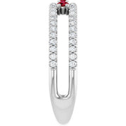 Sterling Silver Lab-Grown Ruby & 1/4 CTW Natural Diamond Ring