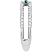 Sterling Silver Lab-Grown Alexandrite & 1/4 CTW Natural Diamond Ring