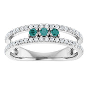 Sterling Silver Lab-Grown Alexandrite & 1/4 CTW Natural Diamond Ring