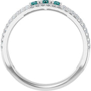 Sterling Silver Lab-Grown Alexandrite & 1/4 CTW Natural Diamond Ring